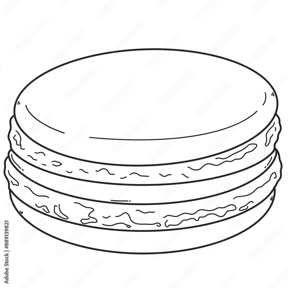 Macaron Black and White Hand Drawn Macaron Black and White Hand Drawn