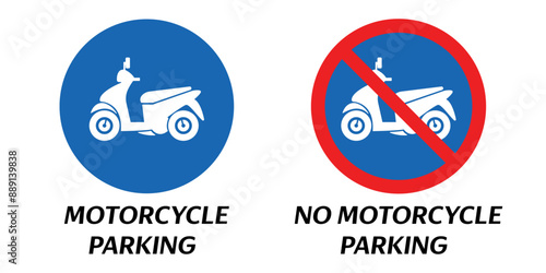 Motorcycle parking area. Stock Vector