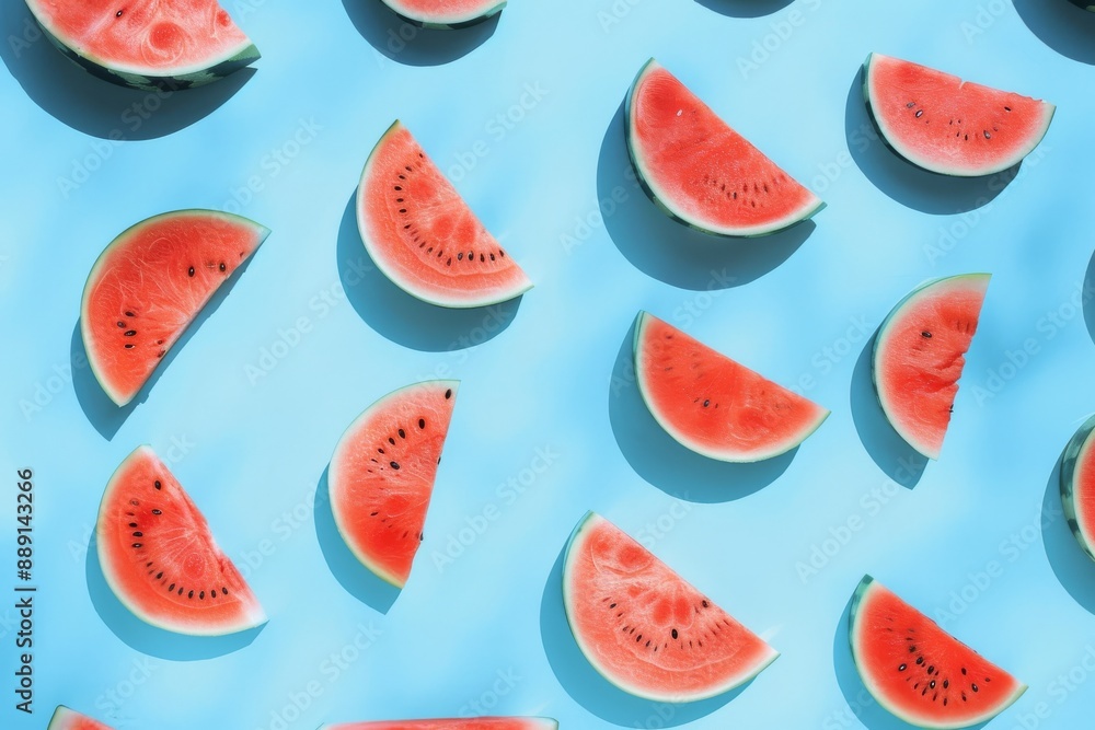 Half-cut Watermelon Fruits Logo seamless pattern Flat Design Cartoon Vector. Beautiful simple AI generated image in 4K, unique. Half-cut Watermelon Fruits Logo seamless pattern Flat Design Cartoon Vector. Beautiful simple AI generated image in 4K, unique.