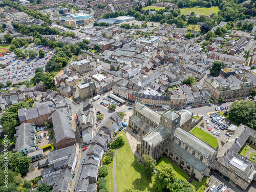 Hexham Town Centre Drone Aerial View