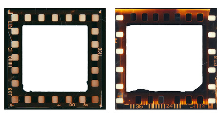 Вlank film strip frame isolated on white.