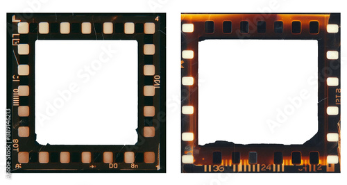 Вlank film strip frame isolated on white.