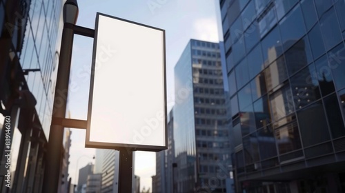 Blank Mockup Poster Stand in Shopping Mall Environment. Wide Banner Design for Public Area Display, Clean Screen or Signage Model for Promotions or Advertisements. AI-Generated, High-Quality 4K Wallpa