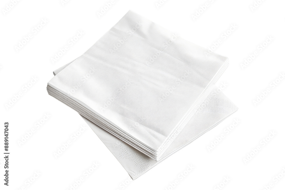 White stack napkin isolated on transparent background White stack napkin isolated on transparent background