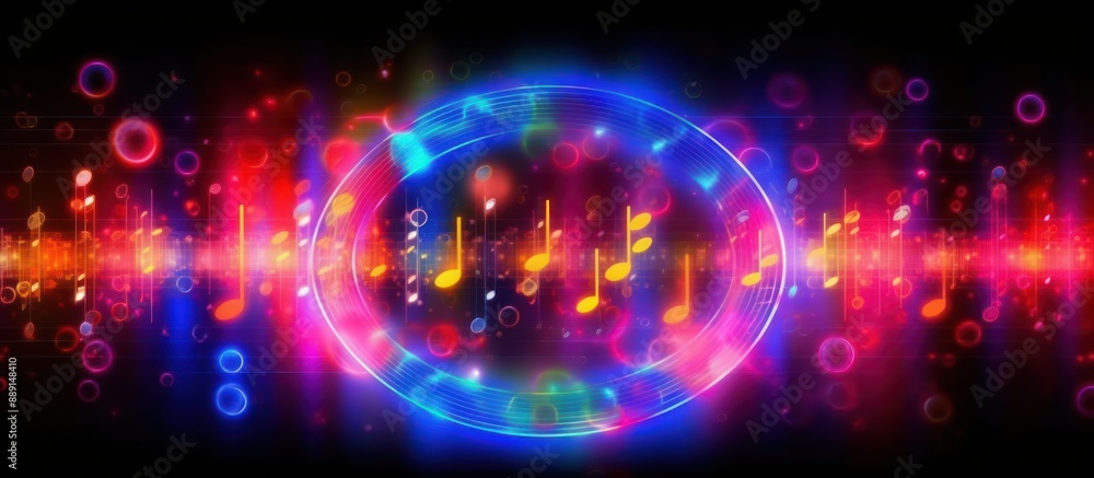 Abstract Music Background with Neon Lights Abstract Music Background with Neon Lights