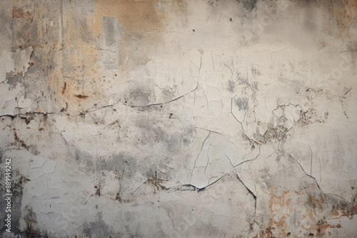 Processed collage of obsolete stucco wall with visible cracks texture. Background for banner, backdrop