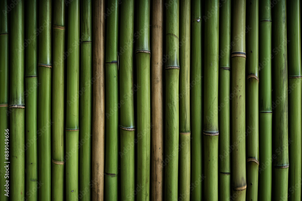 Processed collage of green bamboo fence surface texture. Background for banner, backdrop Processed collage of green bamboo fence surface texture. Background for banner, backdrop