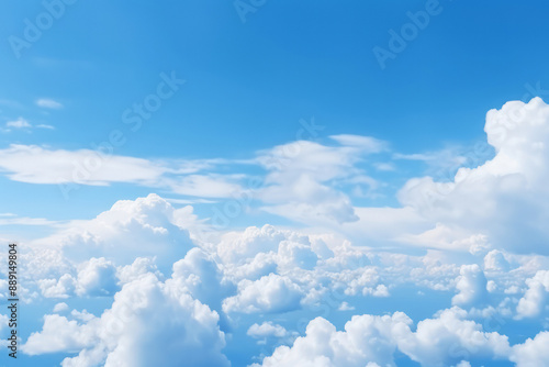 Processed collage of cloudy light blue sky texture. Background for banner, backdrop or texture © Larysa