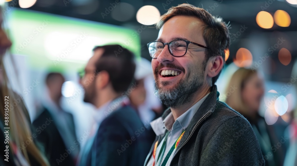 Close-Up of Happy and Laughing Group of Employees or Participants Listening to Startup Owner Speak at Trade Show Event. AI-Generated, High-Quality 4K Wallpaper. Close-Up of Happy and Laughing Group of Employees or Participants Listening to Startup Owner Speak at Trade Show Event. AI-Generated, High-Quality 4K Wallpaper.