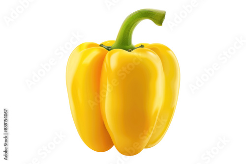 Yellow bell pepper isolated on transparent background