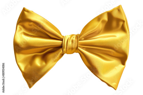 Yellow bow tie isolated on transparent background