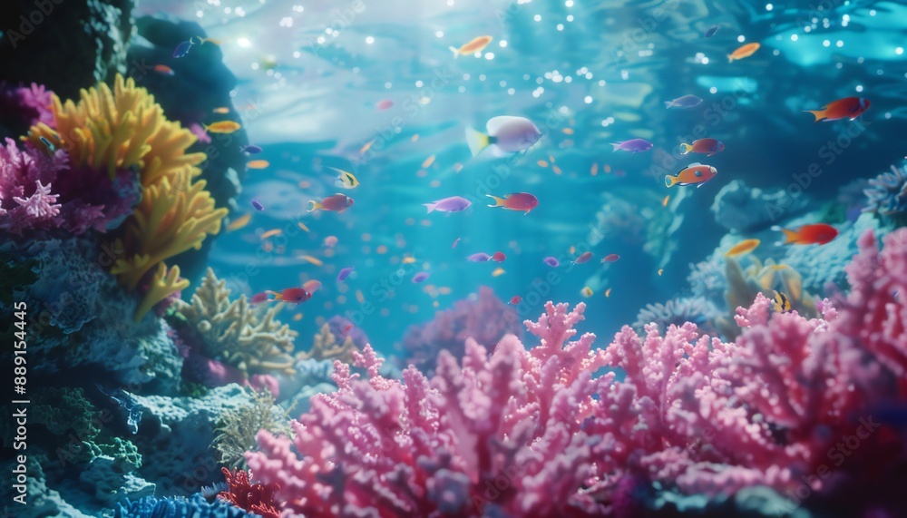 Naklejka premium Dreamy underwater coral reef