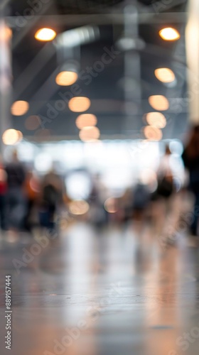 Wallpaper Mural Abstract Background of Exposition or Conference with Blurred Individuals in Exhibition Hall. Conceptual Image of International Exhibition, Conference Center, Corporate Marketing, or Event Expo. AI-Gen Torontodigital.ca