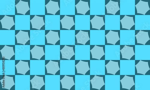blue hexagon checkerboard background, seamless abstract geometric blue hexagon pattern repeat style. replete image design for fabric printing, square rectangle block, multilayer