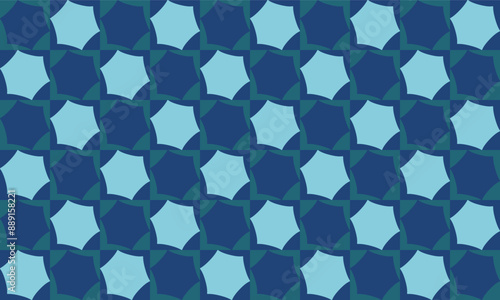 blue hexagon checkerboard background, seamless abstract geometric blue hexagon pattern repeat style. replete image design for fabric printing, square rectangle block, multilayer