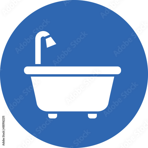 Bathtub glyph circle icon