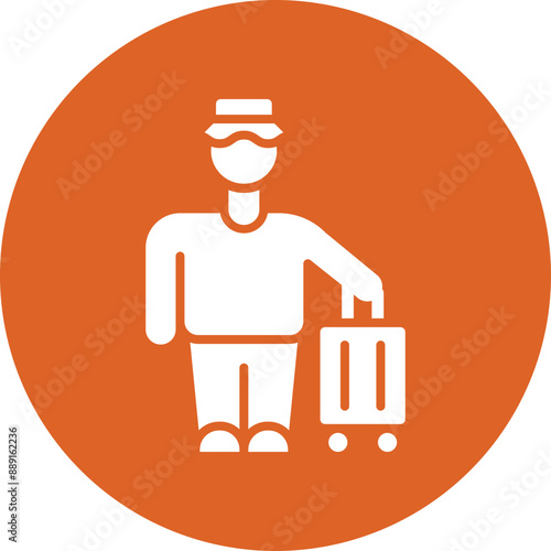 Tourist glyph circle icon