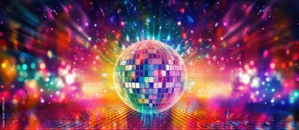 Disco Ball Glowing in a Colorful Light Disco Ball Glowing in a Colorful Light
