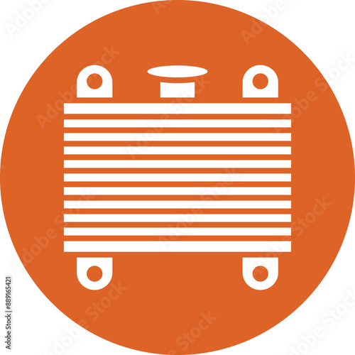 Car radiator glyph circle icon