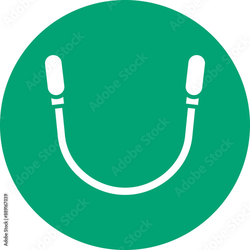 Jumping rope glyph circle icon