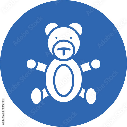 Teddy bear glyph circle icon