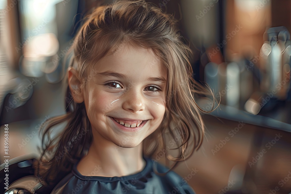 A young girl with long brown hair smiles. This photo is perfect for projects about childhood, happiness, and innocence. A young girl with long brown hair smiles. This photo is perfect for projects about childhood, happiness, and innocence.