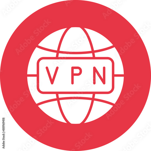 Vpn glyph circle icon