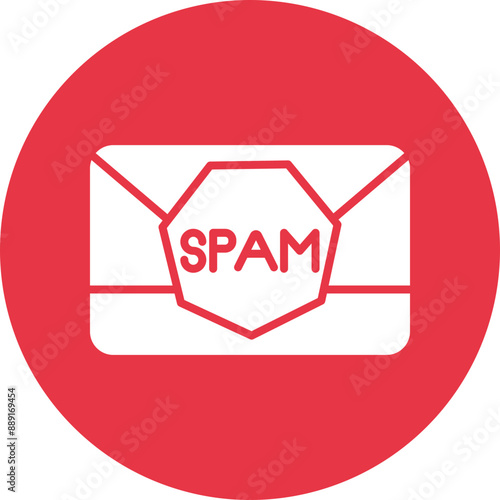 Spam glyph circle icon