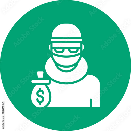 Robbery glyph circle icon
