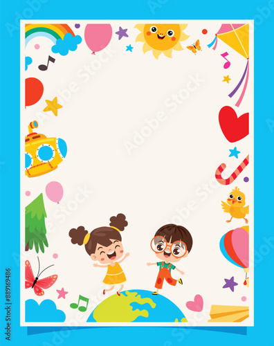 Template Design With Childish Elements
