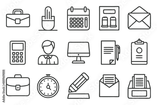 Creative Office 25 Black icon pack Such As presentation analytics businessman supplies office