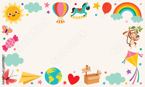 Template Design With Childish Elements