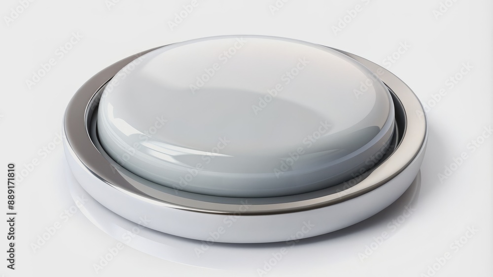 A sleek, modern, isolated, white, 3D, empty, glossy, rounded, clickable, computer-generated button on a pure white background. A sleek, modern, isolated, white, 3D, empty, glossy, rounded, clickable, computer-generated button on a pure white background.