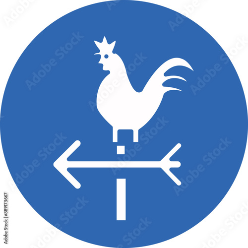 Weather vane glyph circle icon