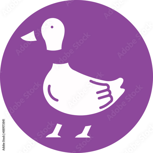 Duck glyph circle icon
