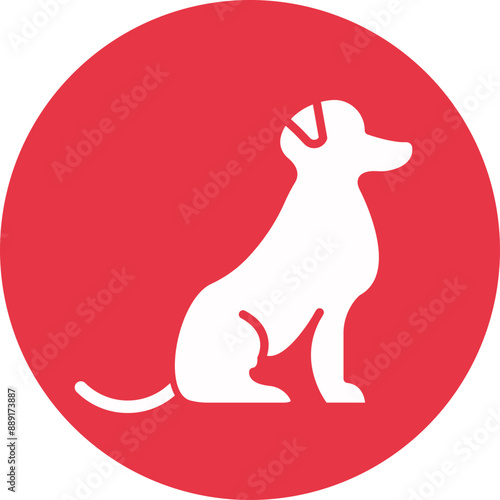 Dog glyph circle icon
