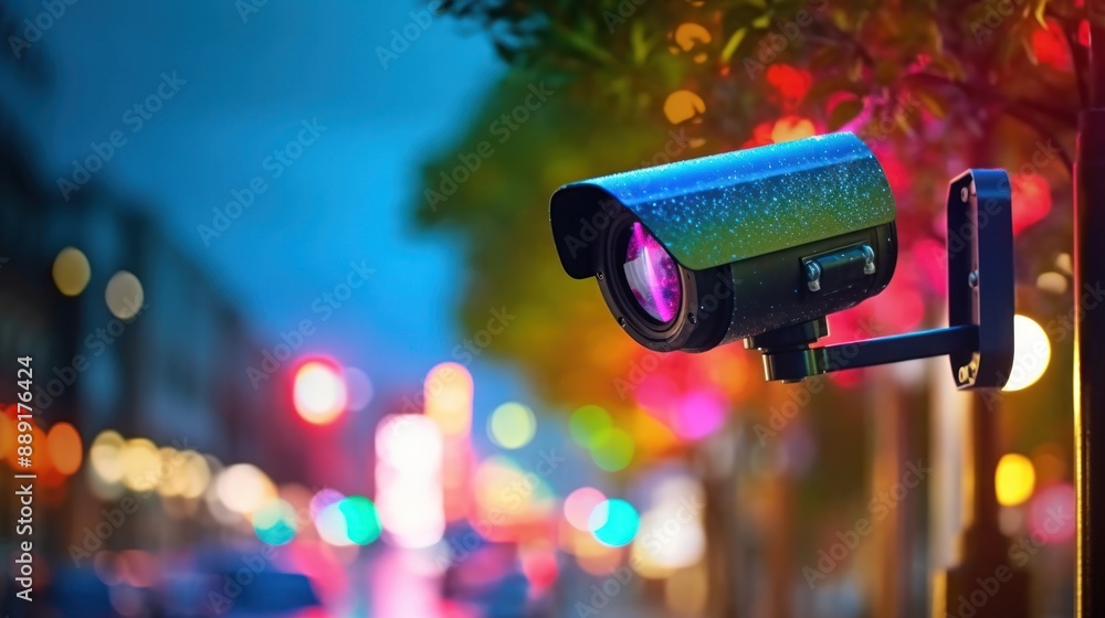 Security Camera on a Street at Night Security Camera on a Street at Night