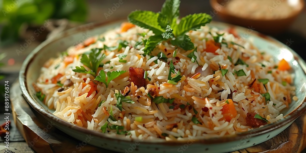 Close Up Photo of Rice Dish with Carrot, Mint, and Parsley Close Up Photo of Rice Dish with Carrot, Mint, and Parsley