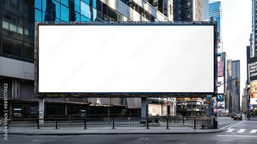 big white empty billboard mockup on streeet big white empty billboard mockup on streeet