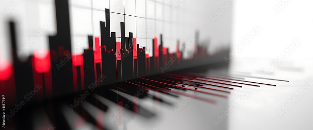 Bar graph depicting a sharp spike in stock values against a pristine white backdrop. Bar graph depicting a sharp spike in stock values against a pristine white backdrop.