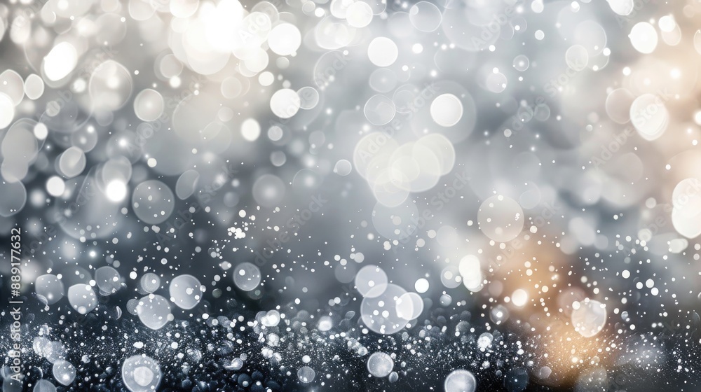 Abstract background with silver and white bokeh lights Abstract background with silver and white bokeh lights
