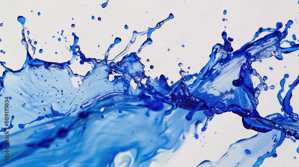 Abstract blue water splash on white background Abstract blue water splash on white background