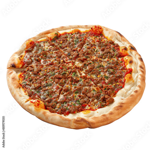 Lahmacun, traditional turkish pizza. photo