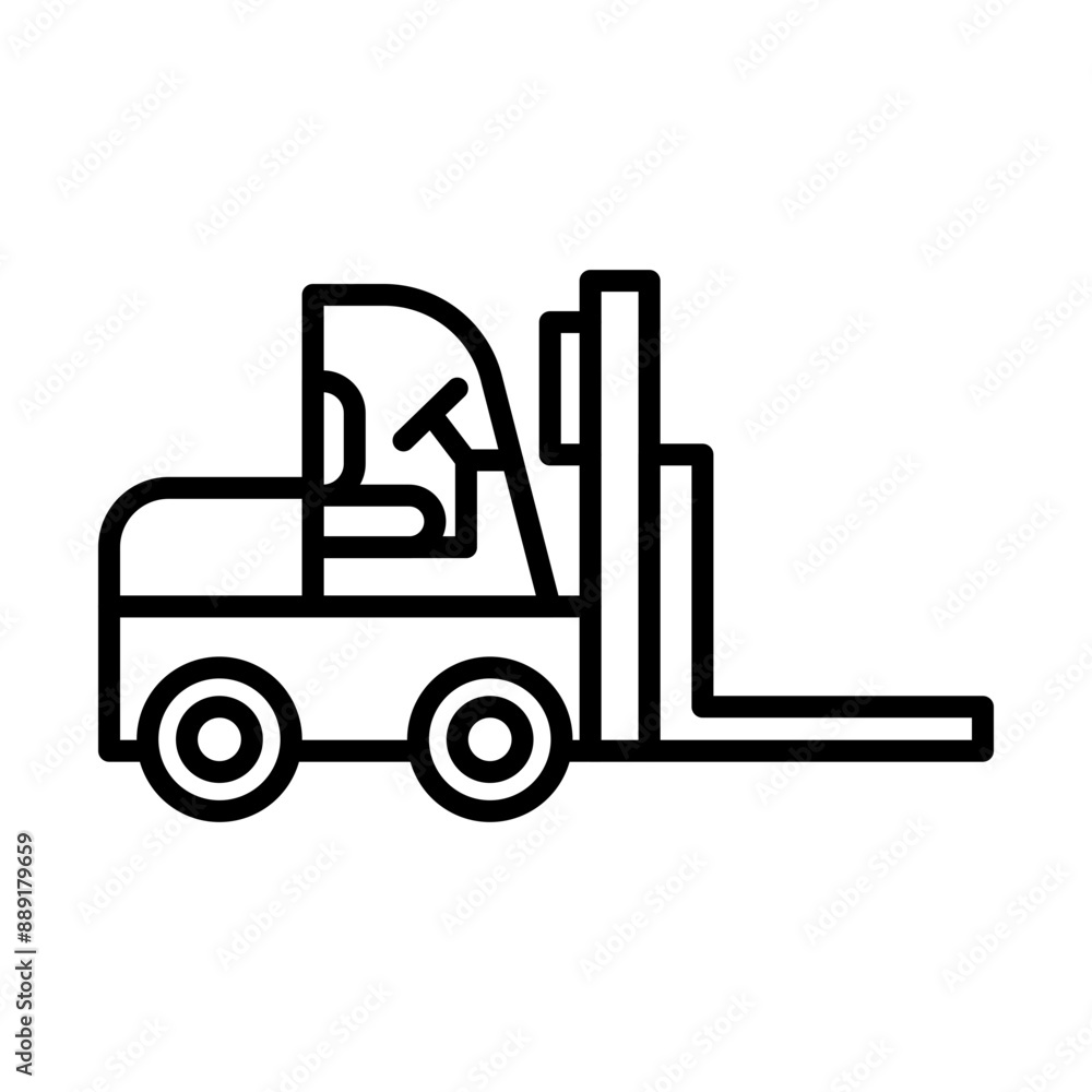 Naklejka premium Forklift line icon