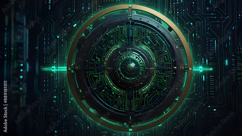 a computer screen with a green background and a green circle with a green and blue lines. a computer screen with a green background and a green circle with a green and blue lines.