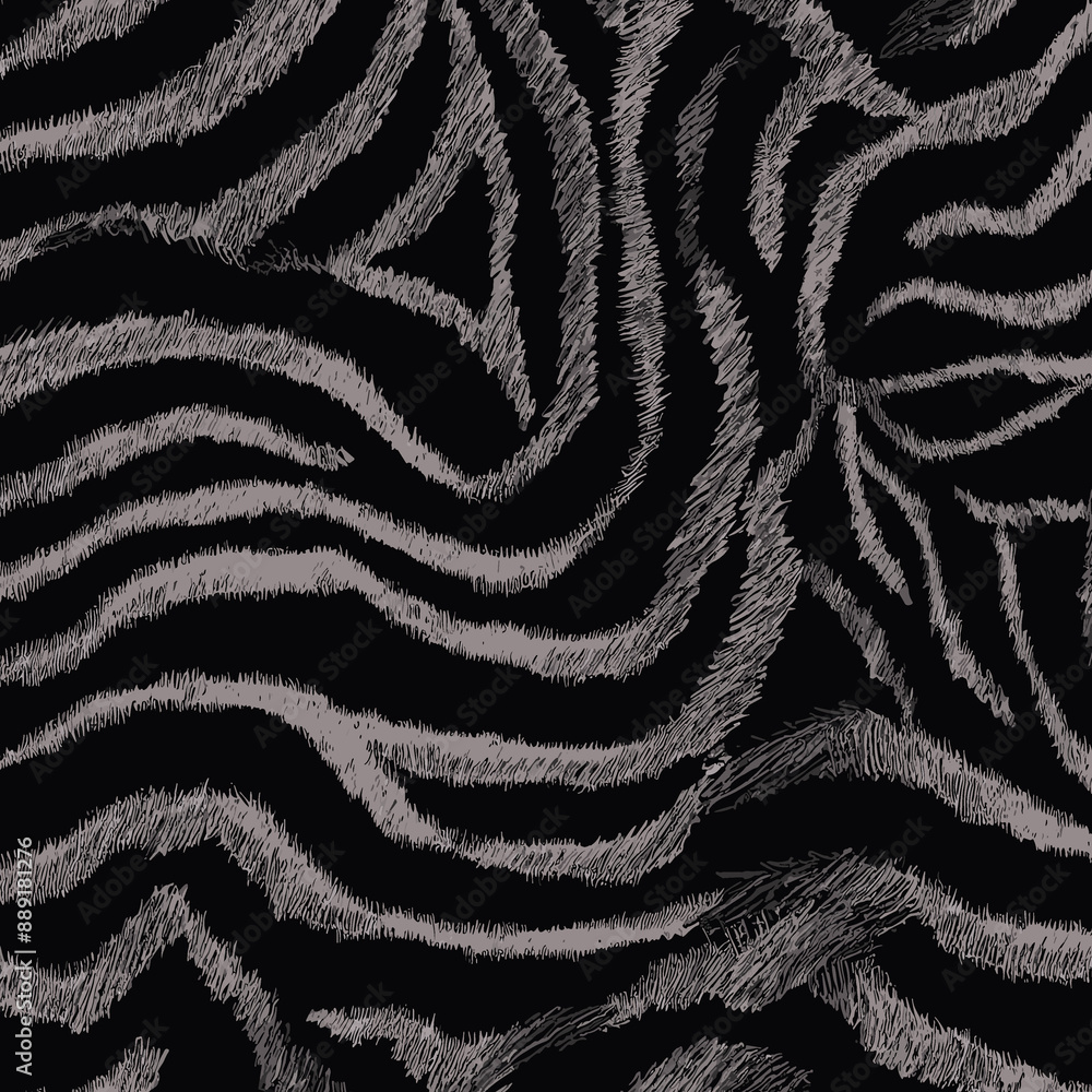 Wild Black Tiger Skin Pattern Vector Illustration Seamless Design. Animal Striped Skin Fur Pattern Texture Background Wild Black Tiger Skin Pattern Vector Illustration Seamless Design. Animal Striped Skin Fur Pattern Texture Background
