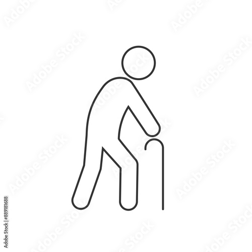 Old man icon flat vector illustration