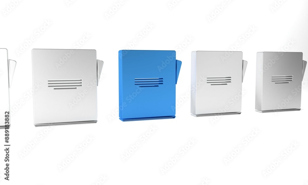 Blue Notebook icon isolated on white background. Spiral notepad icon. School notebook. Writing pad. Diary for school. Minimalism concept. 3D render illustration Blue Notebook icon isolated on white background. Spiral notepad icon. School notebook. Writing pad. Diary for school. Minimalism concept. 3D render illustration