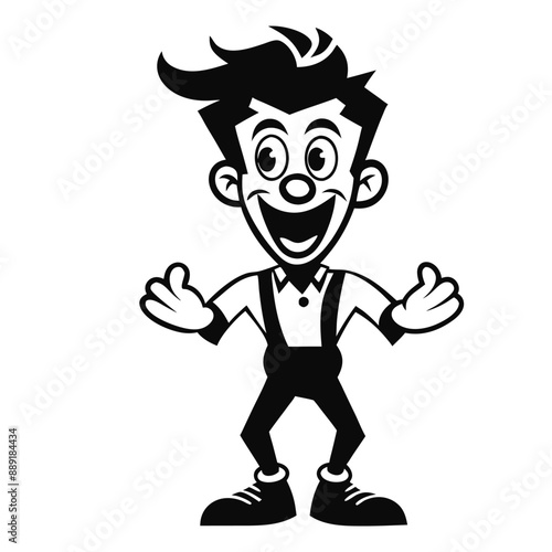 Chronicles of Creativity and Carpentry in Cartoon Capers, funny, vector silhouette 