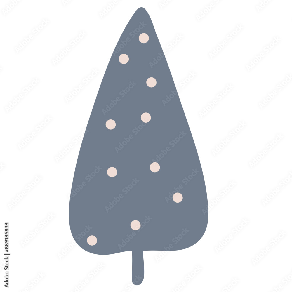 A gray Christmas tree with white polka dots A gray Christmas tree with white polka dots